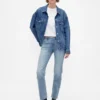 Slim-Straight-Jeans im 90er-Jahre-Stil mit niedriger Leibhöhe