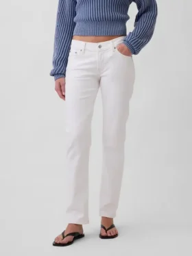 Slim-Straight-Jeans im 90er-Jahre-Stil mit niedriger Leibhöhe