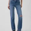 Slim-Straight-Jeans im 90er-Jahre-Stil mit niedriger Leibhöhe