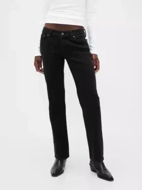 Slim-Straight-Jeans im 90er-Jahre-Stil mit niedriger Leibhöhe
