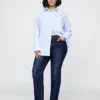 Slim-Straight-Jeans im 90er-Jahre-Stil mit niedriger Leibhöhe