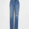 Slim-Straight-Jeans im 90er-Jahre-Stil mit niedriger Leibhöhe