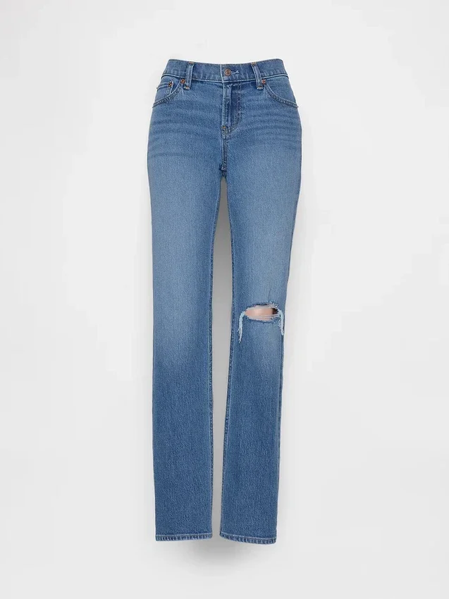 Slim-Straight-Jeans im 90er-Jahre-Stil mit niedriger Leibhöhe