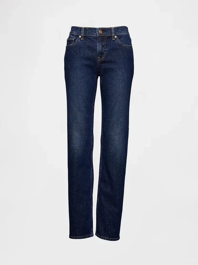 Slim-Straight-Jeans im 90er-Jahre-Stil mit niedriger Leibhöhe