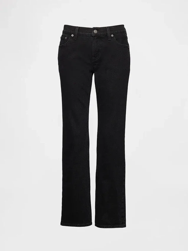 Slim-Straight-Jeans im 90er-Jahre-Stil mit niedriger Leibhöhe