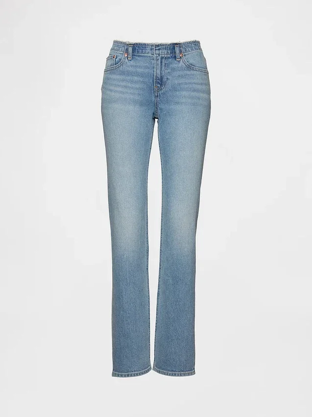 Slim-Straight-Jeans im 90er-Jahre-Stil mit niedriger Leibhöhe