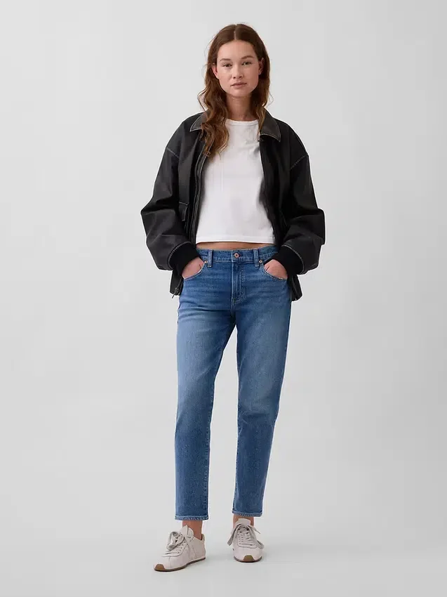 Slim-Taper-Jeans mit mittlerer Leibhöhe