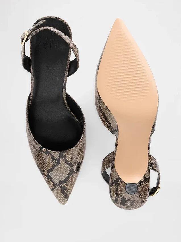 Slingback-Schuhe mit Kitten-Heel