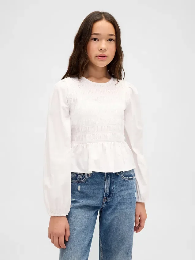 Smock-Peplum-Oberteil für Kinder
