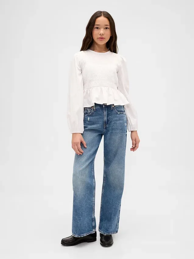 Smock-Peplum-Oberteil für Kinder