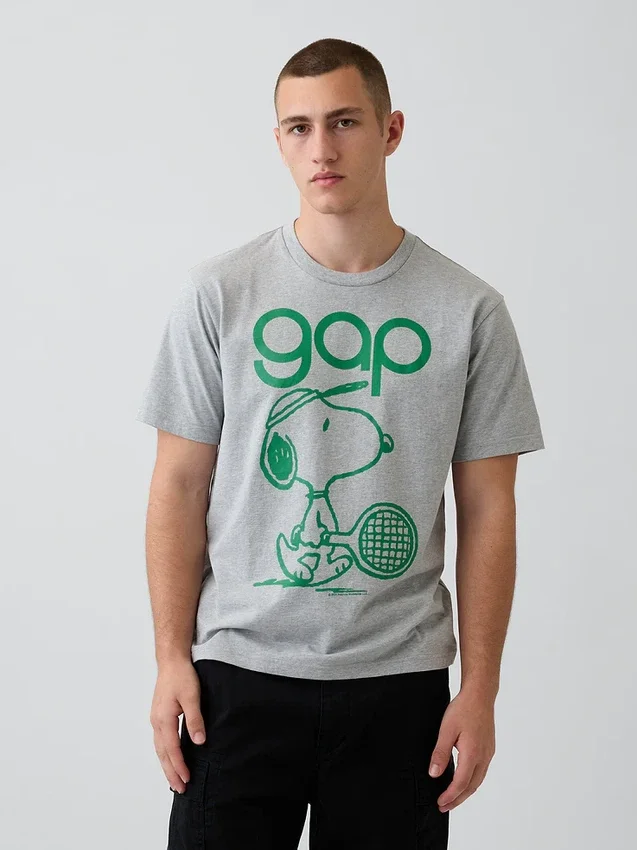 Snoopy-Logo-T-Shirt mit Grafik in lockerer Passform