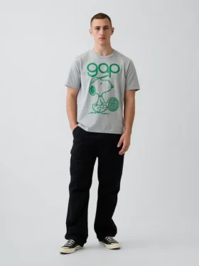 Snoopy-Logo-T-Shirt mit Grafik in lockerer Passform