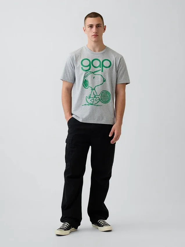 Snoopy-Logo-T-Shirt mit Grafik in lockerer Passform