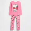 Snoopy-Pyjama-Set aus gebürsteter Bio-Baumwolle für Baby & Kleinkind
