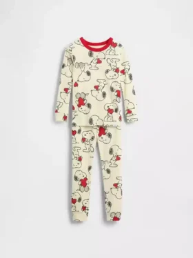 Snoopy-Pyjama-Set aus gebürsteter Bio-Baumwolle für Baby & Kleinkind