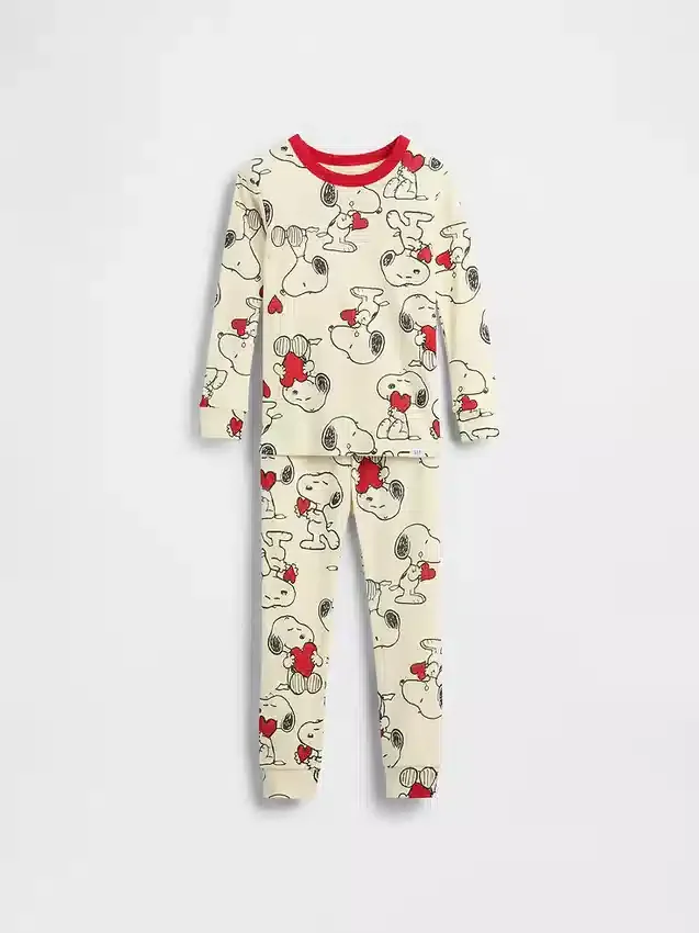 Snoopy-Pyjama-Set aus gebürsteter Bio-Baumwolle für Baby & Kleinkind