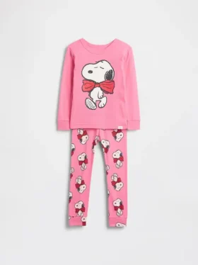 Snoopy-Pyjama-Set aus gebürsteter Bio-Baumwolle für Baby & Kleinkind