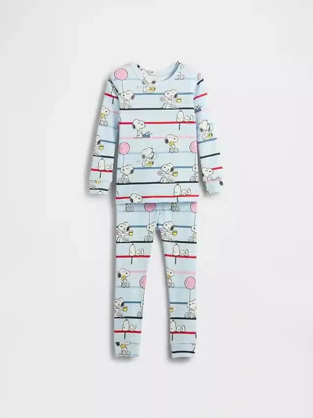 Snoopy-Pyjama-Set aus gebürsteter Bio-Baumwolle für Baby & Kleinkind