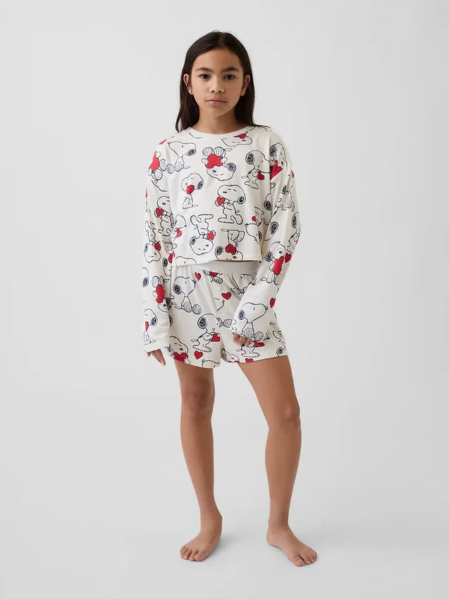 Snoopy-Pyjama-Set für Kinder aus recyceltem Material (Shorts)