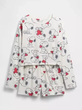 Snoopy-Pyjama-Set für Kinder aus recyceltem Material (Shorts)