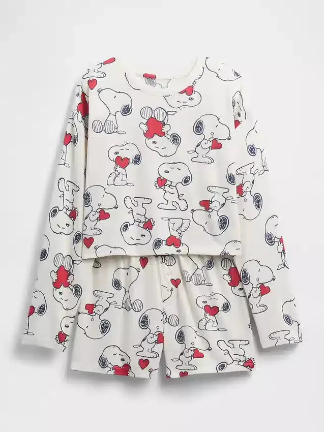 Snoopy-Pyjama-Set für Kinder aus recyceltem Material (Shorts)