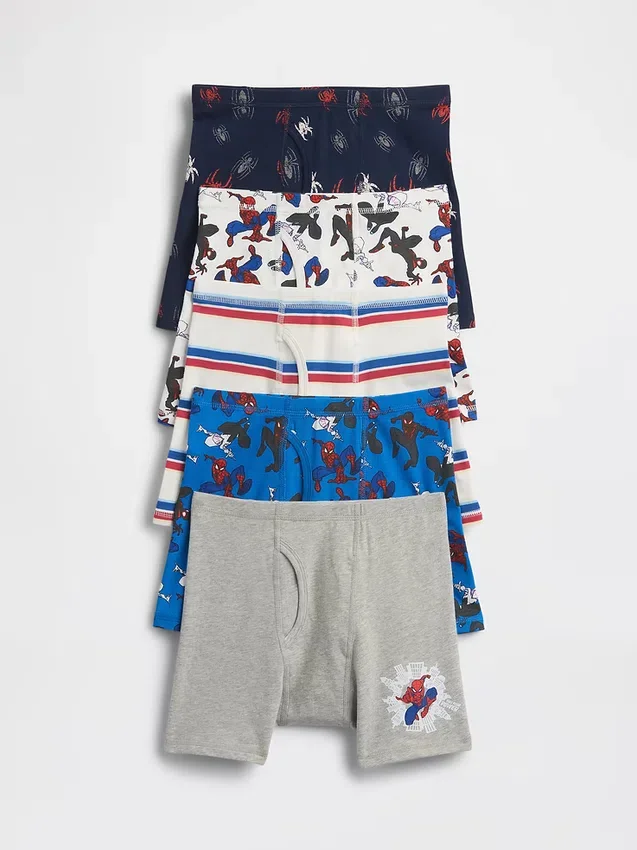 Spider-Man-Boxershorts aus Bio-Stretch-Baumwolle für Kinder (5er-Pack)