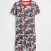 Spider-Man-Pyjama-Set für Kinder mit Shorts aus gebürsteter Bio-Baumwolle