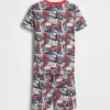 Spider-Man-Pyjama-Set für Kinder mit Shorts aus gebürsteter Bio-Baumwolle