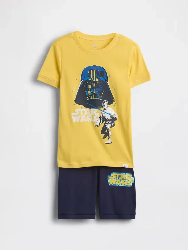 Star Wars-Pyjama-Set für Kinder mit gebürsteter Bio-Baumwolle als Shorts
