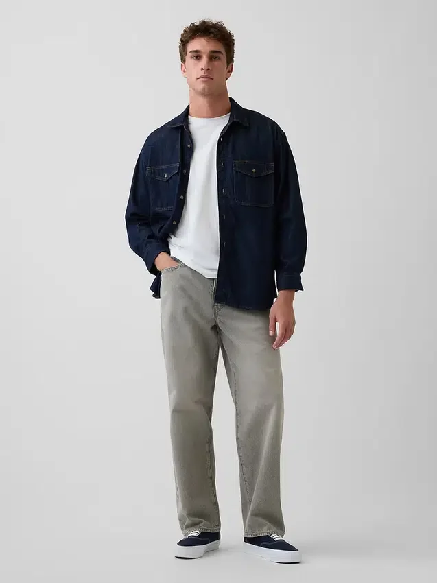 Steife Baggy-Jeans