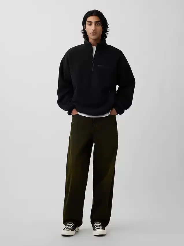 Steife Baggy-Jeans