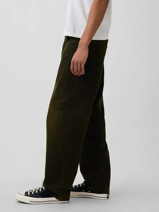 Steife Baggy-Jeans