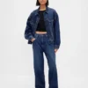 „Stranger Things“ Extra-Baggy-Jeans für Erwachsene mit Flanellfutter