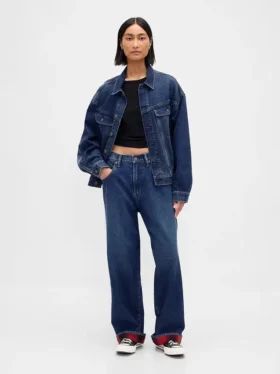 „Stranger Things“ Extra-Baggy-Jeans für Erwachsene mit Flanellfutter