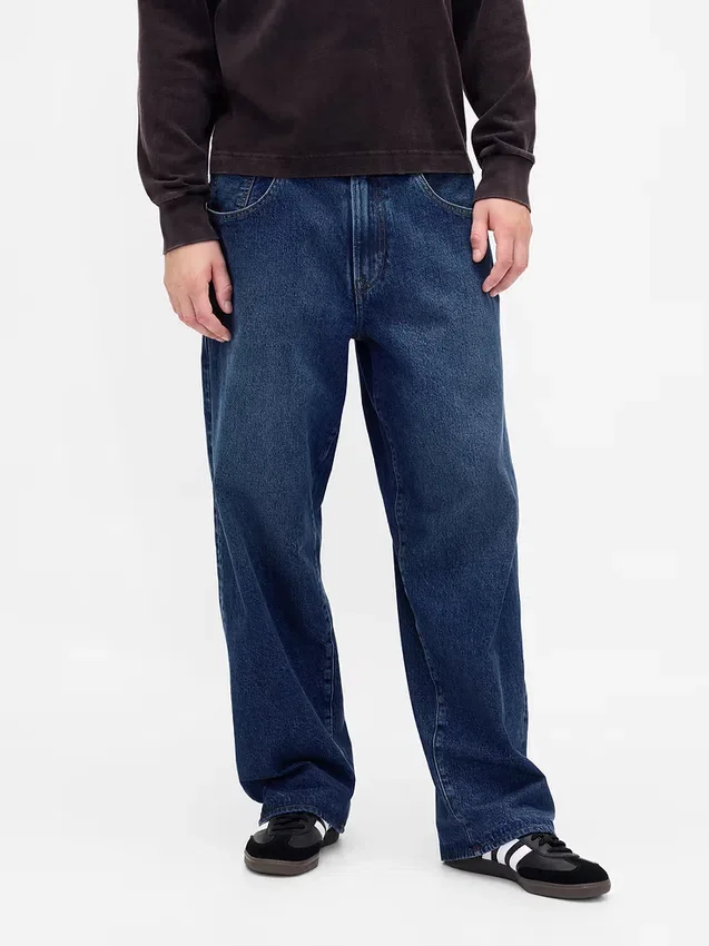 „Stranger Things“ Extra-Baggy-Jeans für Erwachsene mit Flanellfutter
