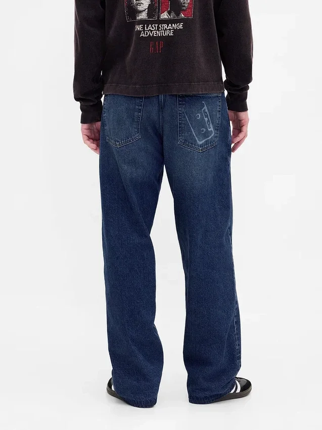 „Stranger Things“ Extra-Baggy-Jeans für Erwachsene mit Flanellfutter