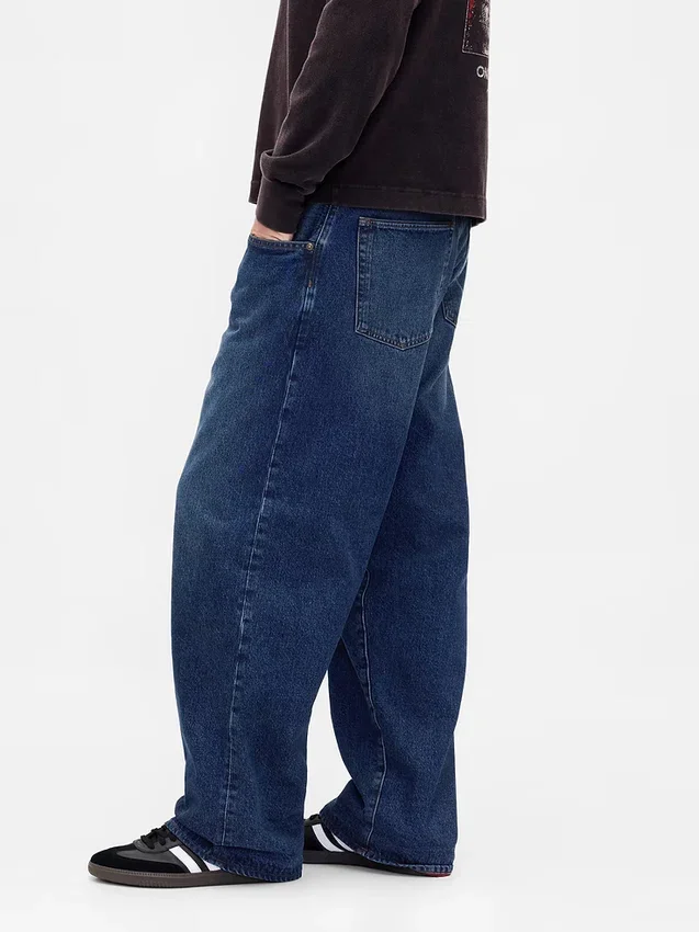 „Stranger Things“ Extra-Baggy-Jeans für Erwachsene mit Flanellfutter