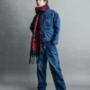 „Stranger Things“ Extra-Baggy-Jeans für Erwachsene mit Flanellfutter