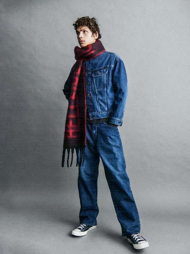 „Stranger Things“ Extra-Baggy-Jeans für Erwachsene mit Flanellfutter