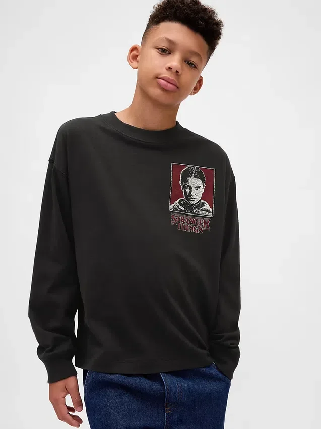 „Stranger Things“-Kinder-T-Shirt mit Aufdruck