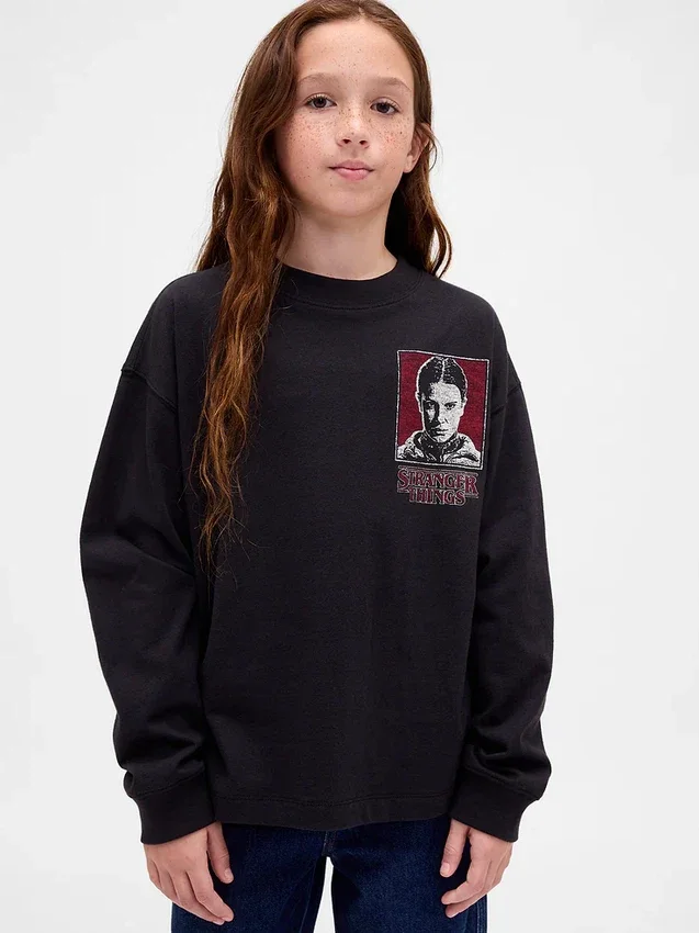 „Stranger Things“-Kinder-T-Shirt mit Aufdruck