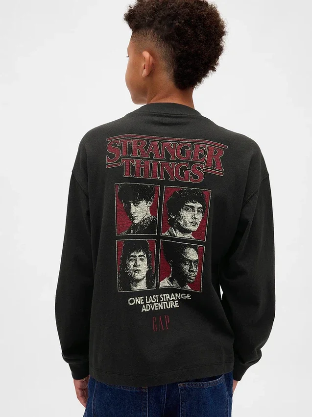 „Stranger Things“-Kinder-T-Shirt mit Aufdruck