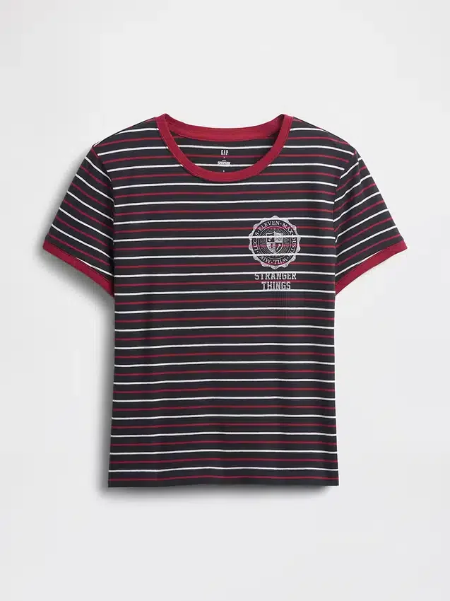 „Stranger Things“ Vintage-Soft-Crop-T-Shirt aus Bio-Baumwolle