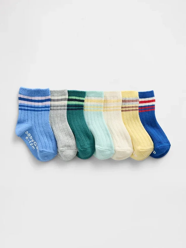 Streifen-Socken für Kleinkinder (7er-Pack)
