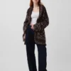 Strickjacke aus Baumwollmischung mit Fransen und Schalkragen