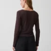 Strickjacke aus Leinenmischung mit Bindeband vorne