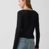Strickjacke aus Leinenmischung mit Bindeband vorne