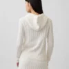 Strickjacke mit Reißverschluss aus 100 % Baumwolle im Zopfmuster