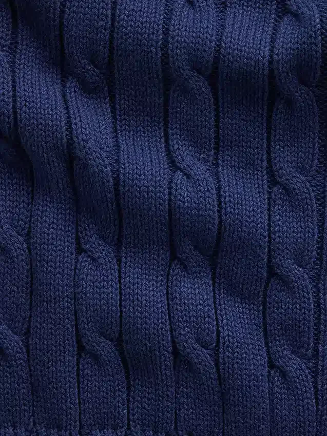 Strickjacke mit Reißverschluss aus 100 % Baumwolle im Zopfmuster