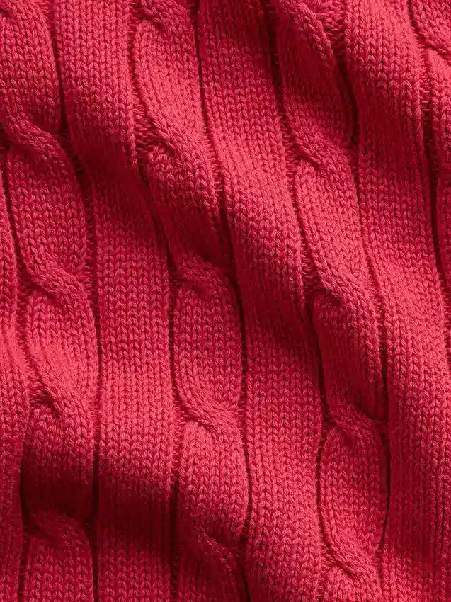 Strickjacke mit Reißverschluss aus 100 % Baumwolle im Zopfmuster